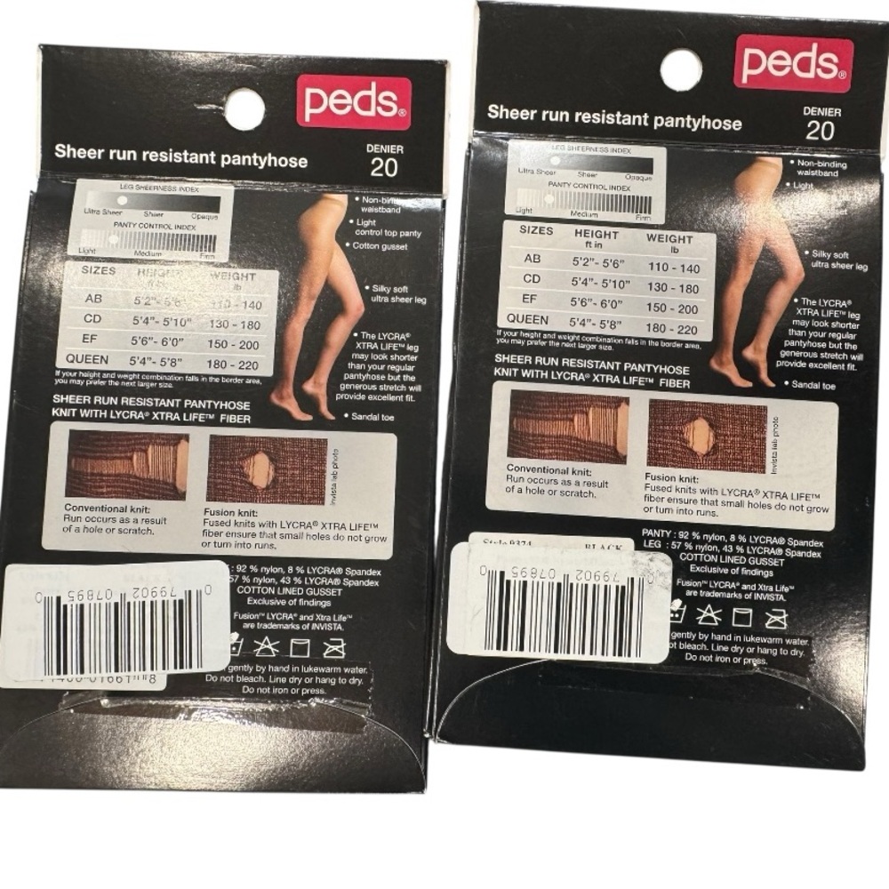 2 Packs Regular Control Top Silky Soft Ultra Sheer Leg, Queen BLACK - Picture 2 of 2
